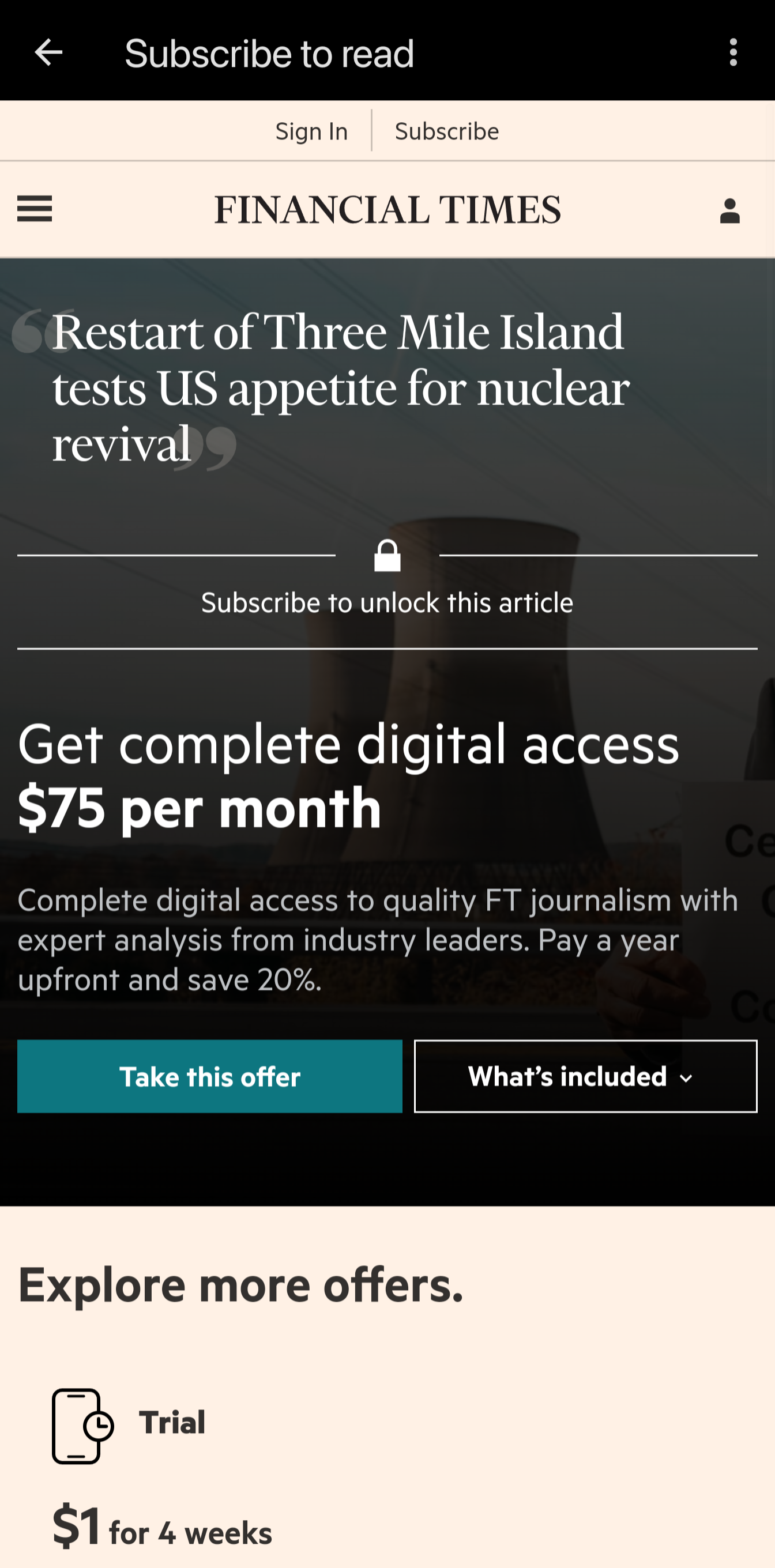 $75/mo for digital access