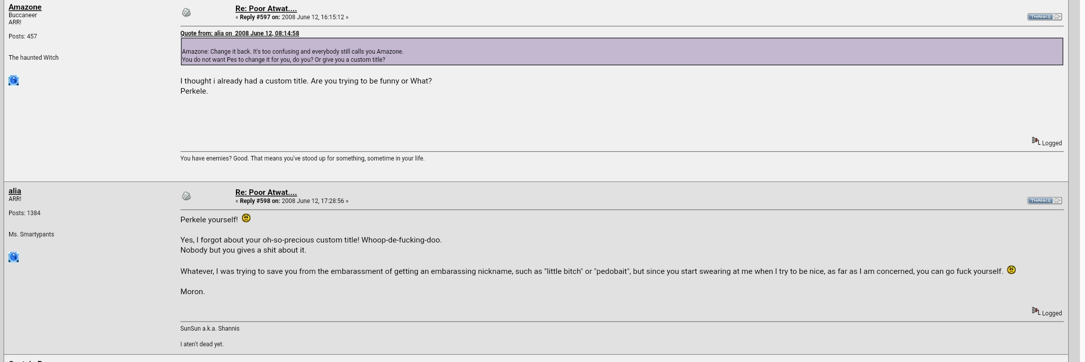 a Finnish user getting really offended at the word perkele