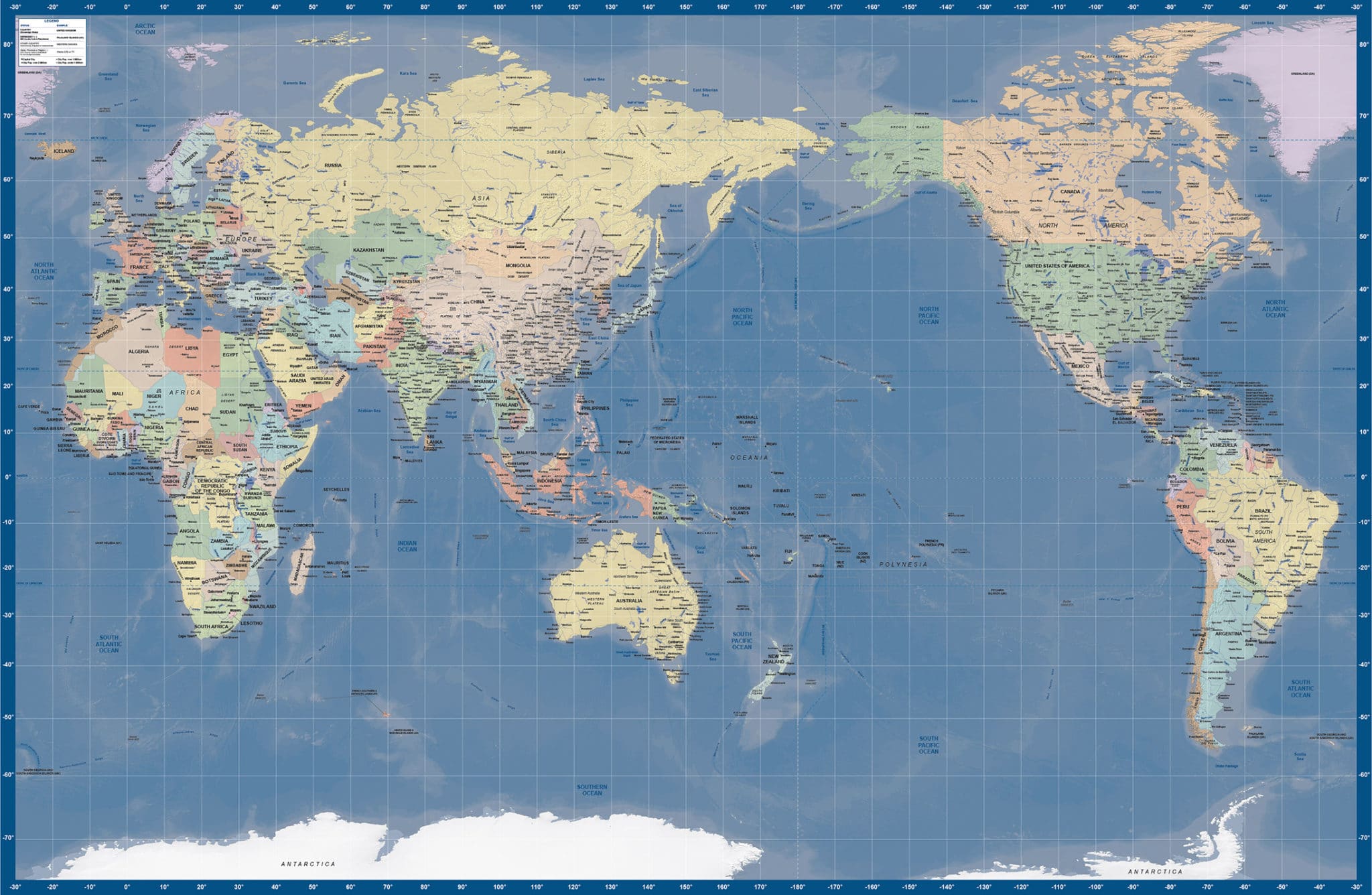 Map with East Asia centered